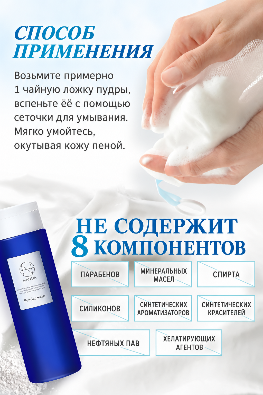 NANOA Powder Wash - Энзимная пудра для глубокого очищения