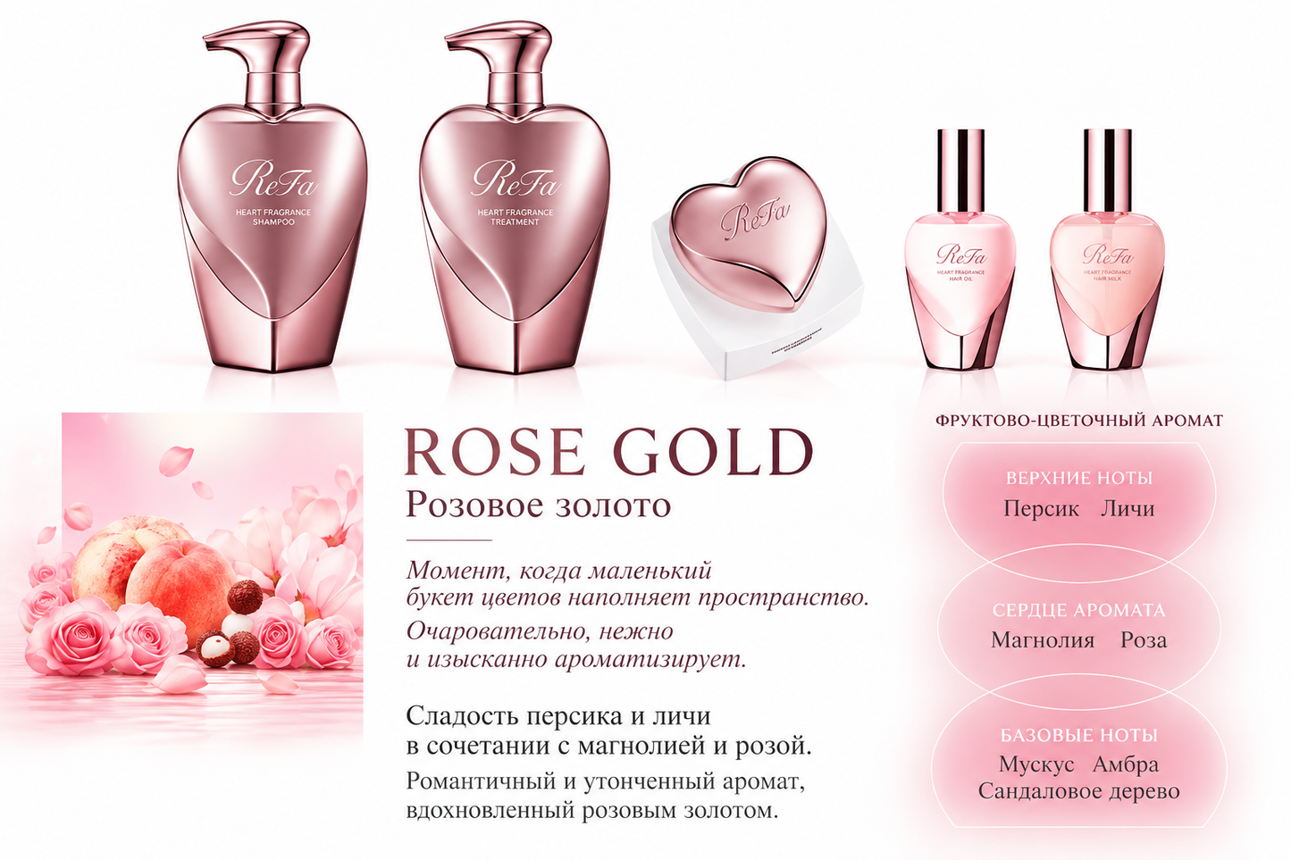 ReFa HEART FRAGRANCE TREATMENT - Парфюмированный уход для гладкости и блеска волос