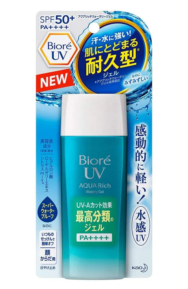 KAO Biore UV Aquarich Watery Gel SPF 50+ PA++++ Cанскрин с максимальной защитой, 90мл - Ana Beauty Japan